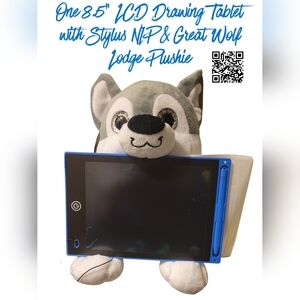 Great Wolf Lodge Plush with Blue LCD Drawing Tablet W/ Stylus